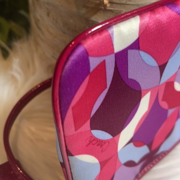 Coach poppy coin purse wallet wristlet pink silver - Picture 6 of 6